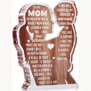 Acrylic Mom Decor Sign, Clear Desk Decorative Ornament, Creative Home Decor for Living Room Bedroom, Gift for Mom, Birthday Present Ideas for New Mom, Customized, Acrylic Plaque Sign, Signage