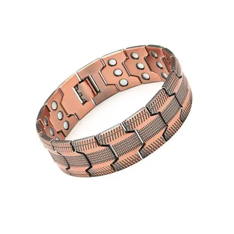 Men's Sleek Pure Copper Bracelet with 3500 Gauss Neodymium Magnets, Adjustable Fit for Daily Wear, Versatile Men's Accessory, Men's Accessories