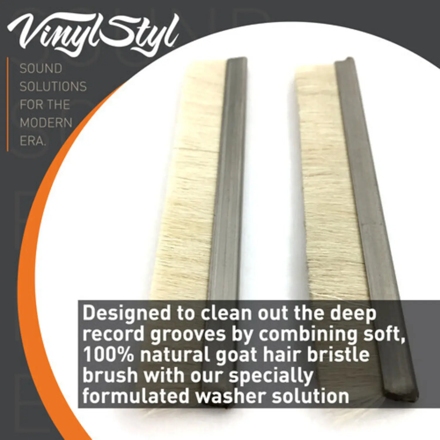 Vinyl Styl® DC-517 Goat Hair Bristle Deep Record Groove Washer Replacement Brushes, 2-Pack Vinyl Accessories for Audiophiles – Enables Deep Clean, Long-Time Cleaning Performance