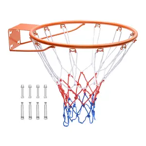 VEVOR Basketball Rim,  Wall Door Mounted Basketball Hoop, Heavy Duty Q235 Basketball Flex Rim Goal Replacement with Net, Standard 18" Indoor and Outdoor Hanging Basketball Hoop for Kids Adults