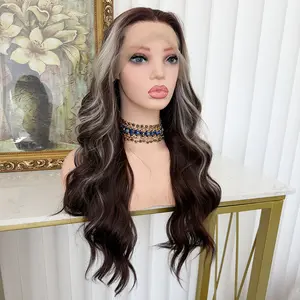 Lovestory Adlai Long Wavy Hair Synthetic Lace front Wig Heat Resistant Body Wave Free Part Synthetic Lace Hair Wigs for Women