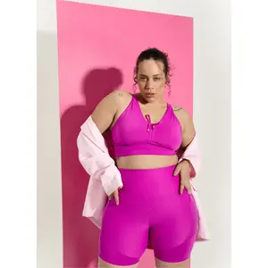 Reinforced Thick Strap Sports Bra Purple