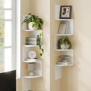 Multi-Tier Corner Shelf, Floating Wall-Mounted Organizer, Organizing Wall Rack, Easy Assembly, Ideal for Bedroom, Bathroom, Kitchen, Office, Living Room, Bookshelf, Room Decor