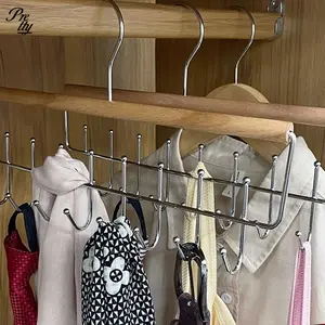 1pcs Multifunctional Wooden Hat Storage Artifact Hanger with Hooks Underwear Vest Storage Rack for Home Dormitory Wardrobe Hanging Organizer Y2K Unique Funky Home Essentials