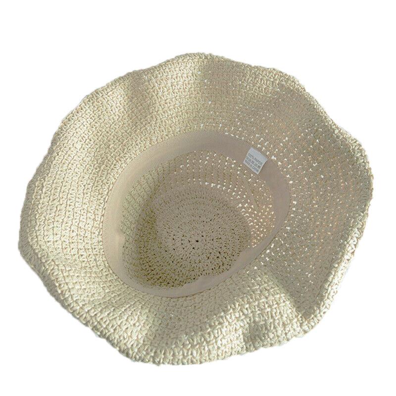 Women's Summer Sun Hat, Wide Brim Straw Hat in Solid Color, Foldable Beach & Travel Hat, TikTok Viral  Hat Dupe, Lightweight Sun Protection Accessory