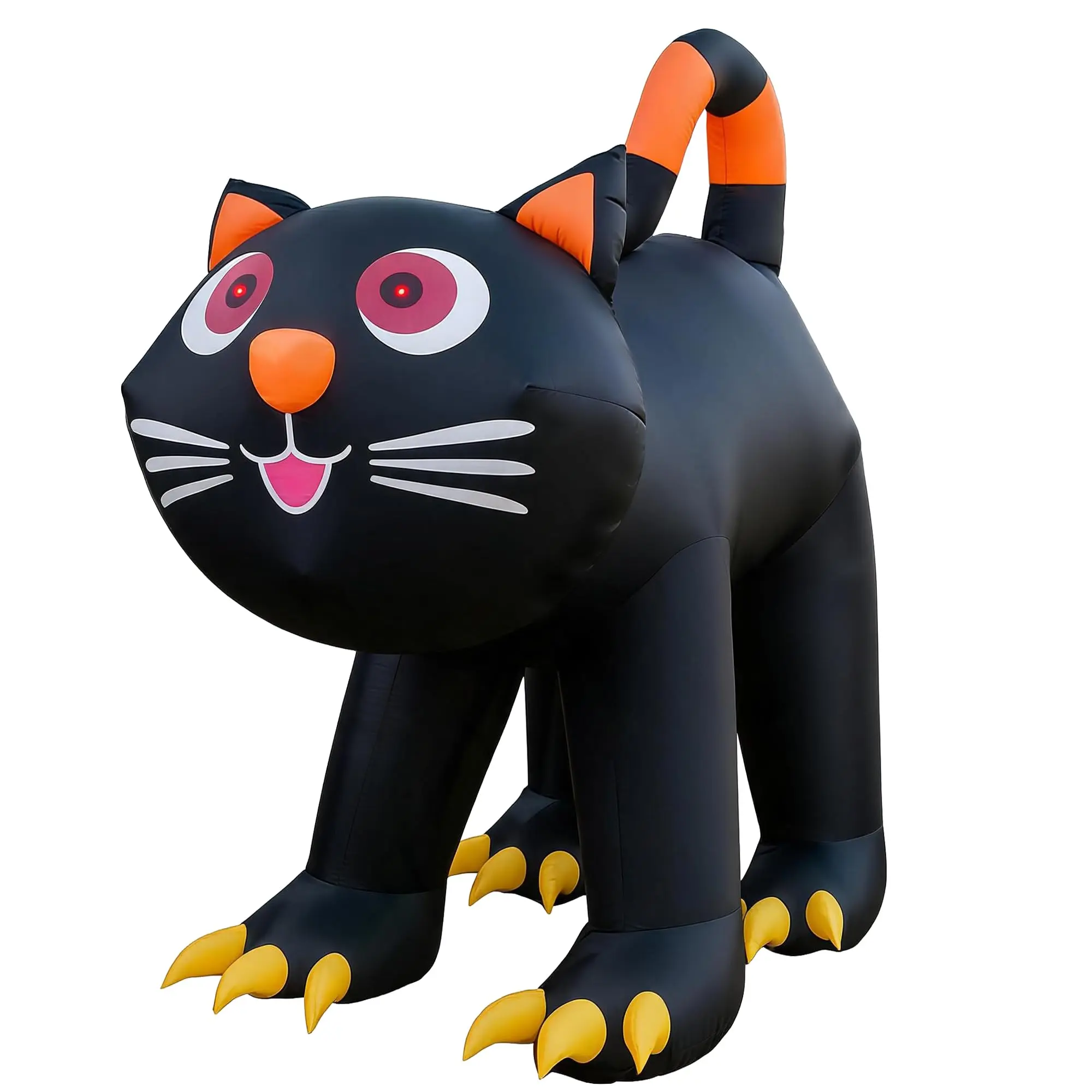 5.91 FT Halloween Inflatable Black Cat with Built In LED Lights, Weather Resistant Blow Up Yard Decoration for Lawn, Garden, Porch, Driveway and Party