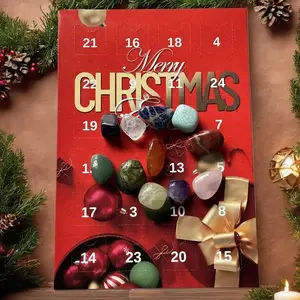 24 Days Christmas Stone Advent Calendar, Modern Style, Unique Geologic Stones, Daily Discoveries, Ideal Gift for Geology Enthusiasts