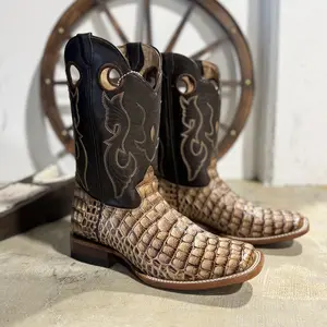 070 Coco Argentino Orix Embossed Square Toe Western Cowboy Style Bota Vaquera Para Caballero