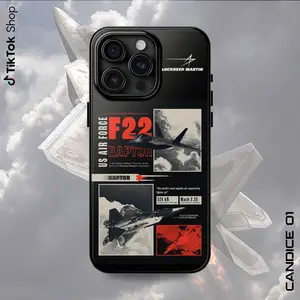 F22 Raptor Phone Case, USAF Fighter Jet Blueprint Cover, US Military Aviation 17 Air Pro Max