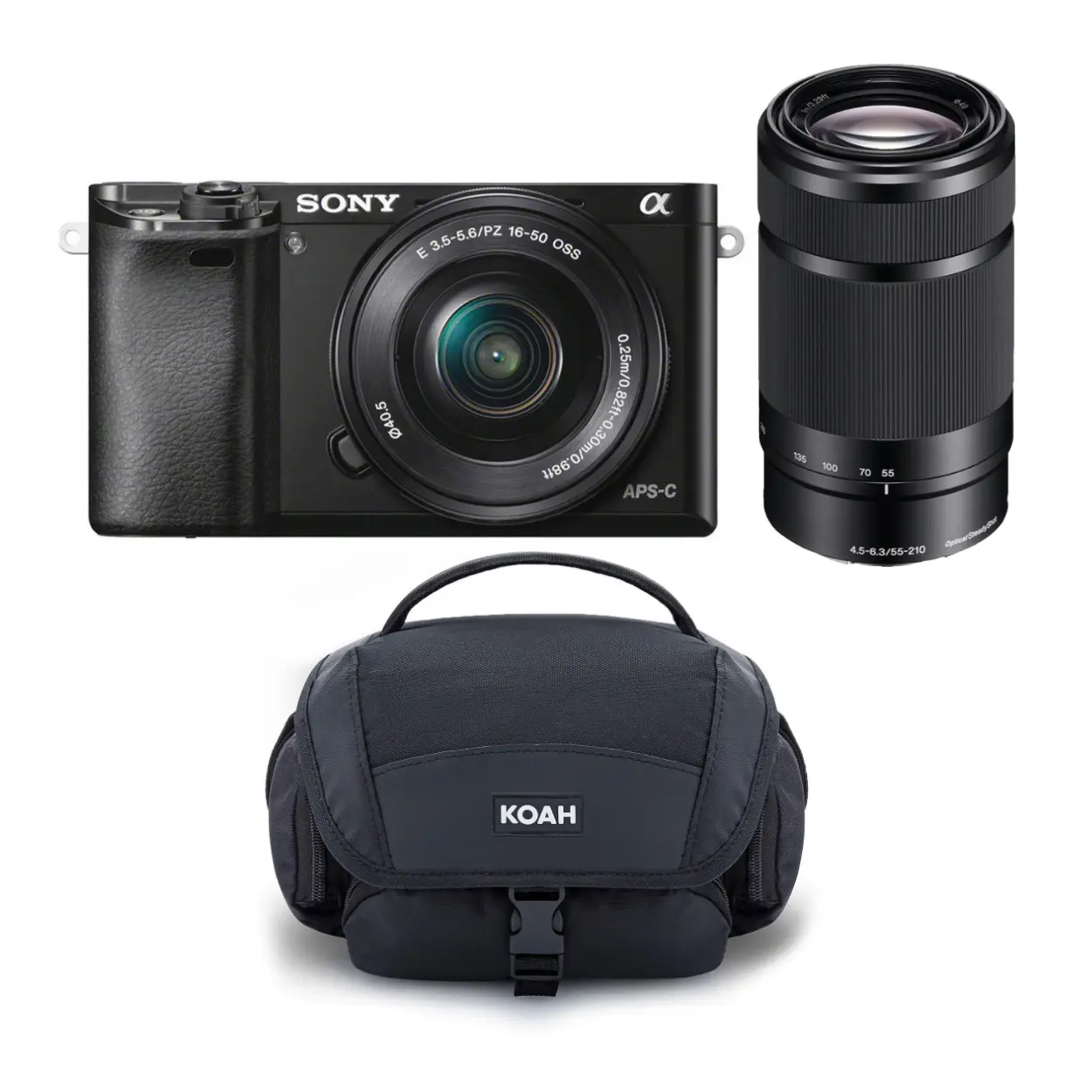 Sony Alpha a6000 24.3MP Mirrorless Camera with 16-50mm and 55-210mm Lens Bundle