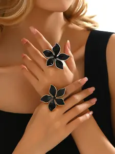 Bohemian Floral Ring, 3D Petal Shape, Perfect for Party/daily/workout Wear, Hand Accessory, Stylish Jewelry