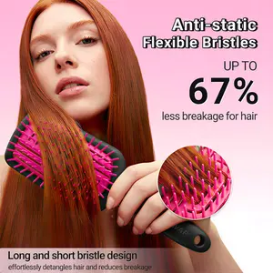 LINKEVAP Flex-Glide Detangling Brush – Anti-Breakage, Pain-Free Wet & Dry Hair Brush with Anti-Static Vented Design，Summervibes