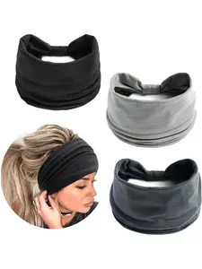 Women's Elastic, Boho Style Wide Scarf Knot Design, Elastic Headbands, Fashion Yoga Hair Accessory for Girls, All Seasons Wear