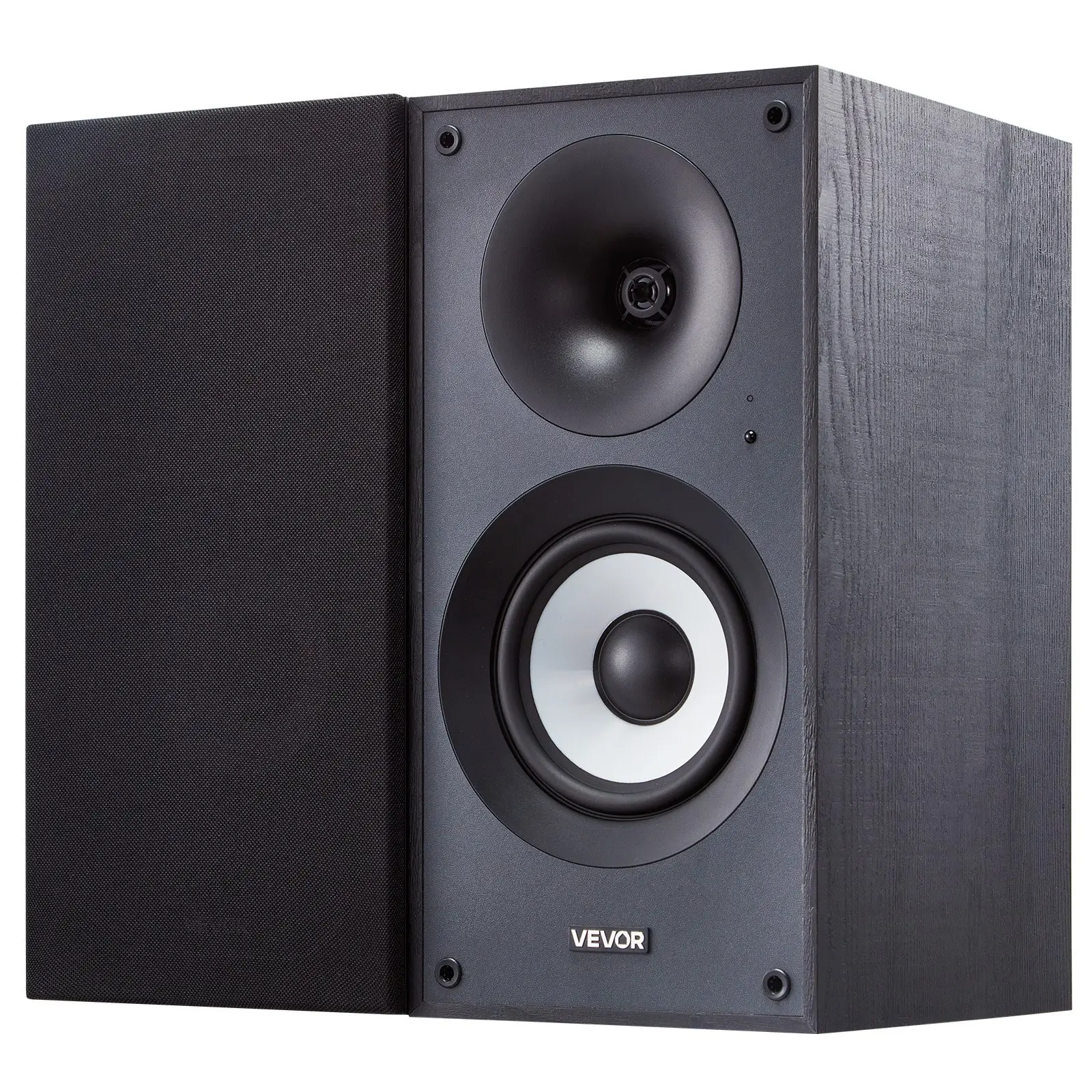 【Summerfinds】VEVOR Powered Bookshelf Speakers, 25W x 2, Active Studio Monitor Speaker with 5.5 Inch Woofer, Bluetooth/RCA/Coaxial/Optical/USB/Subwoofer Connection, Wooden Enclosure, for Record Player Turntable PC Audio Remote Control