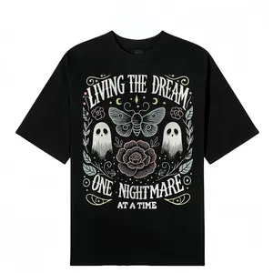 Summer T-Shirts Women's Vintage-Inspired "Living The Dream One Nightmare At A Time" Graphic T-Shirt