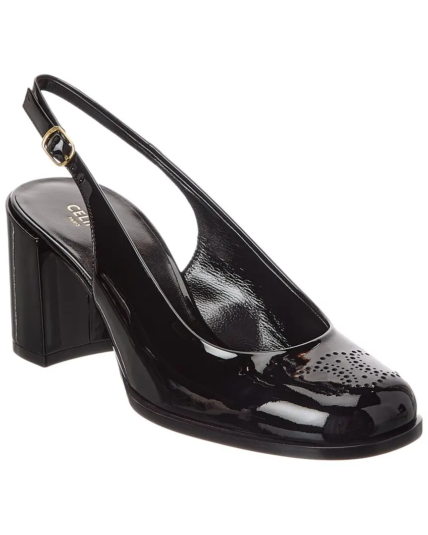 CELINE Lily Triomphe Patent Slingback Pump