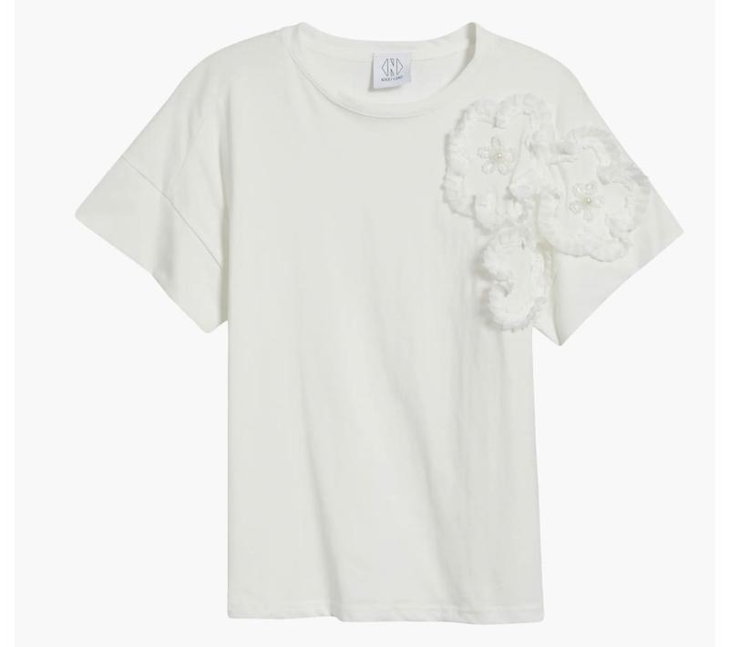 NIKKI LUND Celine 3D Floral Tee Shirt