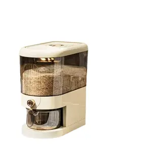 Sealed rice and grain storage tank with window - Heavy-duty insect-proof flip-top food storage container, durable plastic box for kitchen pantry organization, multi-purpose dry goods storage