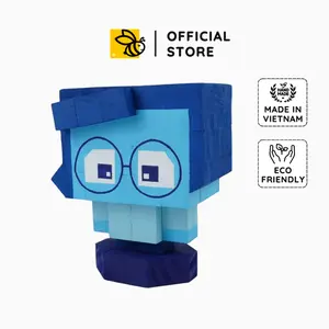 Emotions Wooden Model Inspired by Inside Out, Unique Emotions Pixel Block, DIY Minecraft decor, DIY Coloring Kit, Gift for him, Gift for her