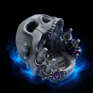 Unique Skull Jewelry Storage Rack, Creative Home Decor, Key Holder, Necklace Ring Organizer, Multi-Function Box, Decoration and Storage, Jewelry Storage Unit