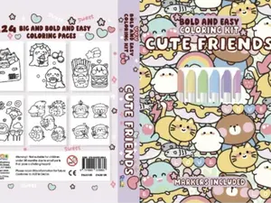 Cute Friends Bold and Easy Coloring Kit