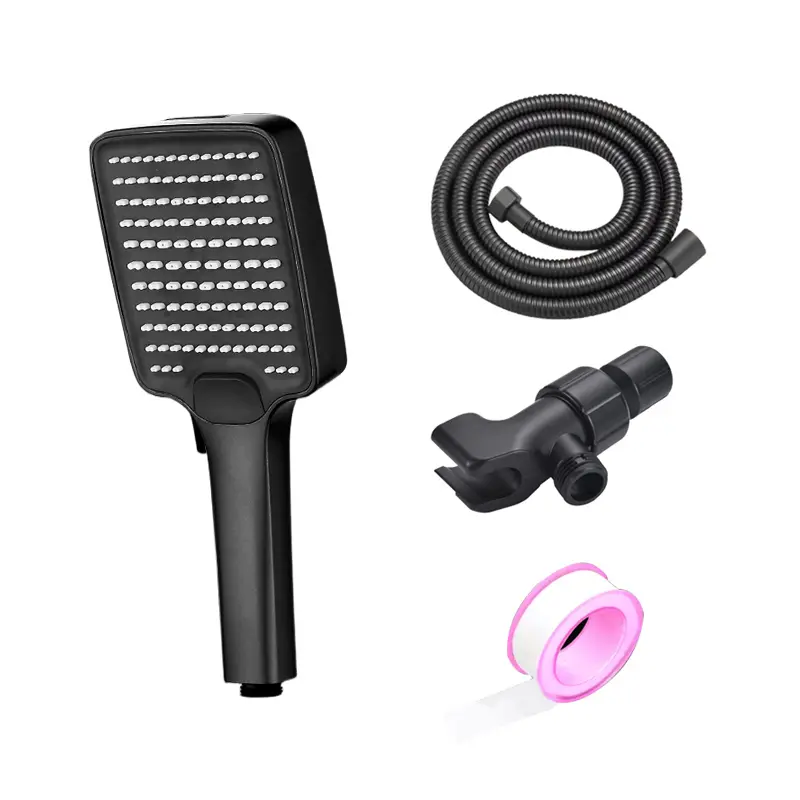Bathroom Water Flow Handheld Square Shower Head, 5 "Chrome Detachable Shower Head with 59" Stainless Steel Hose and Adjustable Shower Head Holder