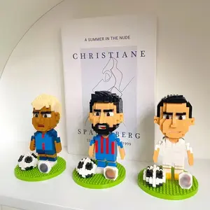 Football Player Figure Toy Soccer Building Block Model Set, Creative Decorative Display Piece, Perfect Hobby Collection Birthday Gift