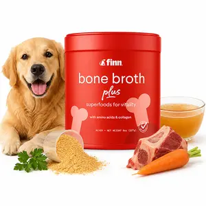 Bone Broth Plus for Dogs - Joint & Mobility Support Meal Topper with Collagen & Amino Acids - Made with Only 6 Ingredients - Powdered Dog Food Topper for Daily Wellness & Flavor Enhancement