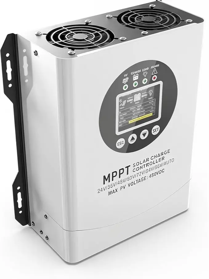 480V MPPT Solar Charge Controller 60A 120A for  12V(YM) 24V 36V 48V 96V System, 99% Tracking Efficiency, LCD Display, RS485 WiFi Compatible, IP21 Waterproof, Auto Voltage Recognition (60A