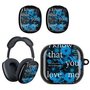 Dark Floral "I Know That You Love Me" Lyric Headphone Cover Shell, Lyric Wildflower Inspried Hot Music, Music Hits Back