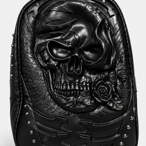 Phantom Rose Skull Backpack – Premium 3D Designer Travel Bag SKU: 3289