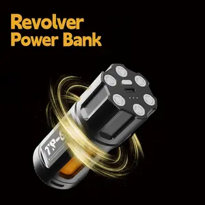 Trozk Revolver Power Bank 5000mAh Charger for iPhone 16 Pro Max/16 Fast Charger with 20W Fast Charging Technology, Compact Design