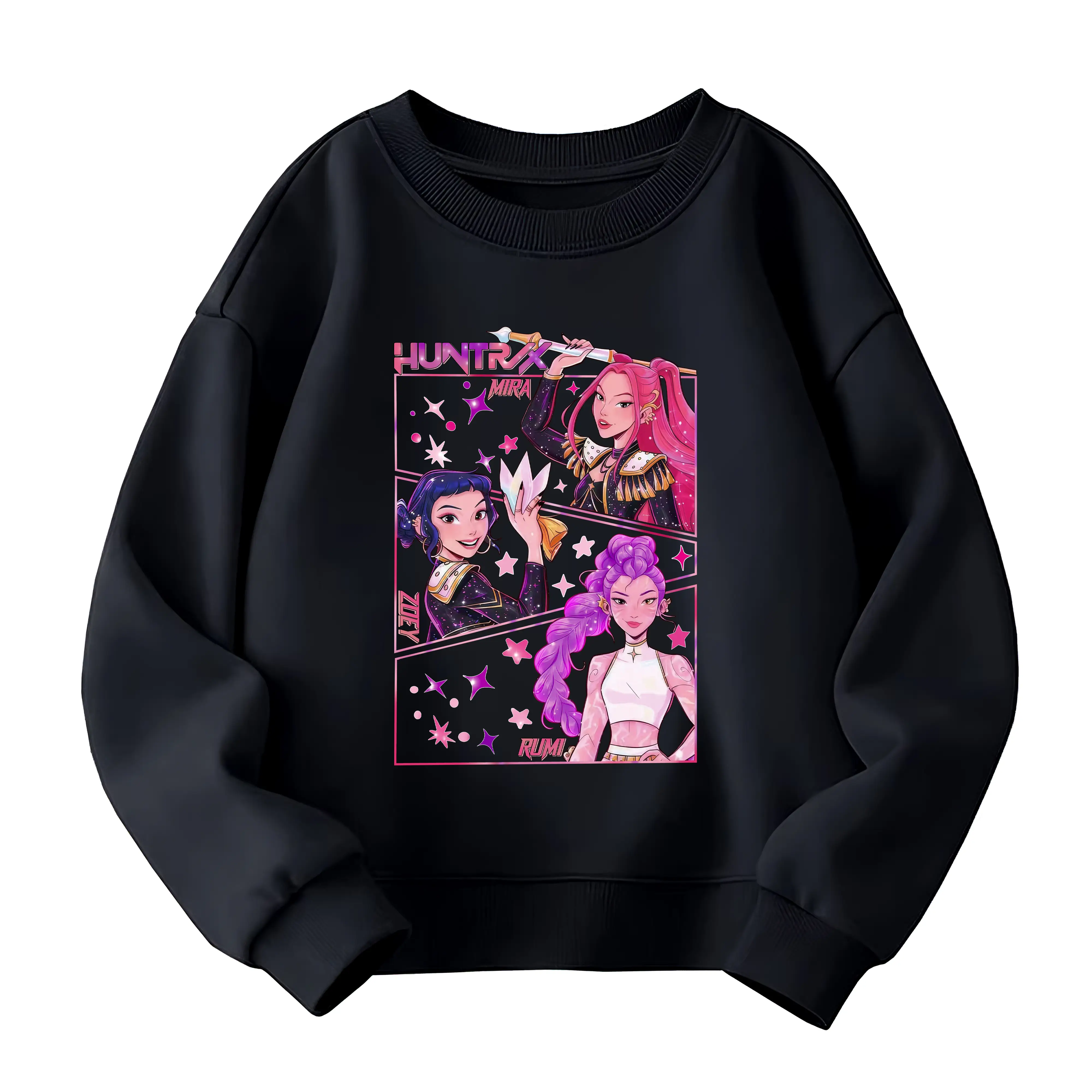 Kpop Demon Hunters Jinu Manga Graphic Tee, Kpop Huntrix Demon Hunter Kids' Sweatshirt, Saja Girls Kpop Sweatshirt for Kids