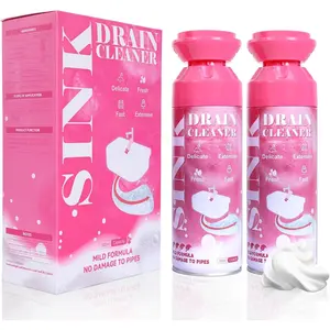 Foaming Drain Cleaner - Sink Cleaner and Deodorizer for Kitchen Sinks, Shower Drains, and Tubs, Monthly Maintenance to Avoid Clogs. (2pcs, coral )