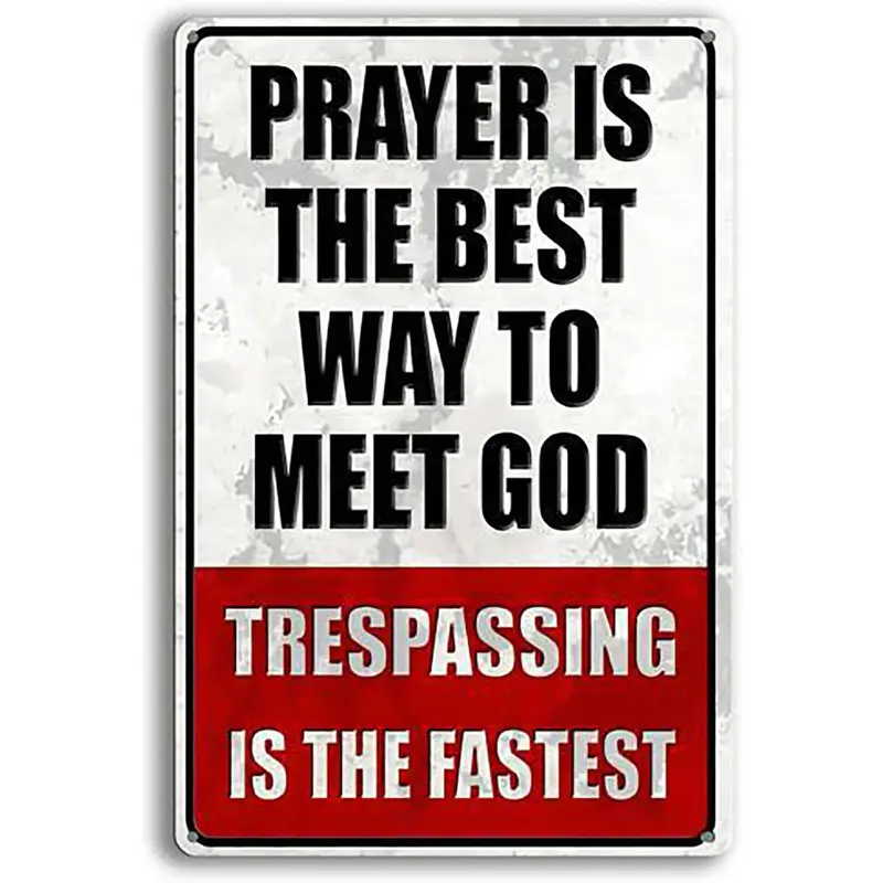 Funny Character-Based Metal Sign - No Trespassing Private Property, Large Display, No Soliciting, Durable Steel Decorative Plaque for Yard, Home Decor Supplies (Porch, Wall Hanging Use)