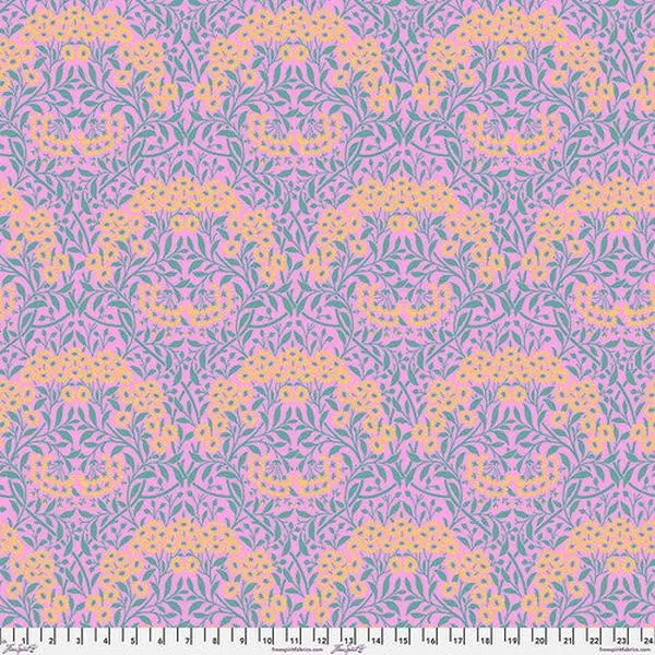 Fabric FreeSpirit Pink Michaelmas Daisy Kaffe x Morris & Co. by the Quarter Yard PWKW007.PINK