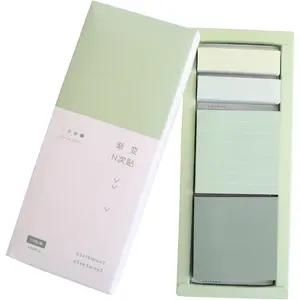 Green Lined Sticky Notes Set, 240 Sheets Pastel Self-Stick Index Tabs Cute Memo Notepads for School, Office and Home