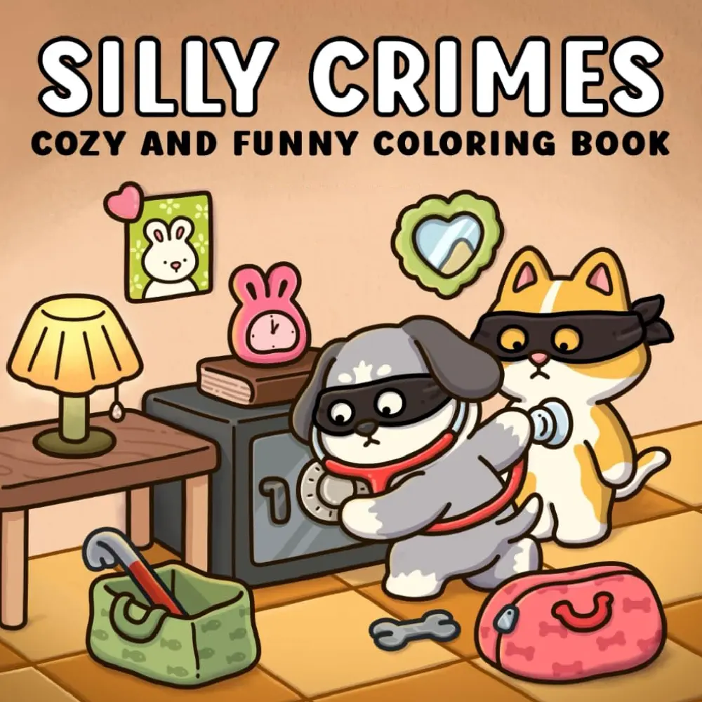 1pc SILLY CRIMES coloring book, Art Drawing, For Adults And Kids,Simple And Big Designs For Relaxat,suitable for boys and girls, zero foundation drawing to relieve stress coloring book,Christmas gift,Back to school gifts