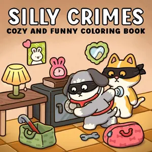 1pc SILLY CRIMES coloring book For Adults And Kids,Simple And Big Designs For Relaxat colouring books,Toys suitable for boys and girls, zero foundation drawing to relieve stress coloring book，Christmas gift，Halloween Gift，Back to school gifts