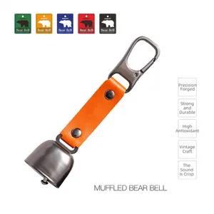 Bear Bell with PU Leather Clip, Metal Loud Bell for Hiking and Camping, Outdoor Anti-Bear Bell for Pets