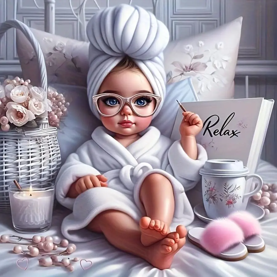 Cartoon Girl Pattern DIY Diamond Arts Colorful Painting Kit without Frame, 5D Diamond Arts Colorful Painting Kit, DIY Wall Art Decor for Home