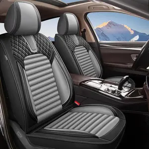 Imitation Leather Car Seat Covers & Cushion Set, 5-Layered Waterproof High-Elasticity Universal Auto Protectors, 2/5-Seat Full Coverage, Easy Installation, Airbag-Safe for Popular Models, Car Seat Cushion