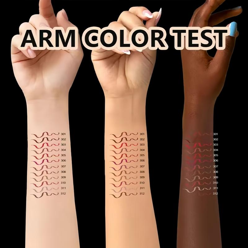 Easy Coloring Lip Liner Pencil Set, 12pcs/box Matte Lip Liners, Long-Lasting Matte Lipliner for All Occasions, Lip Makeup Cosmetic Kit, Lip Product