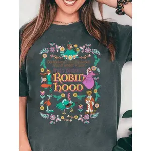 Summer Tops2026Womens Casual Short Sleeve Round Neck Robin Hood Graphic T-Shirtsummer Clothes