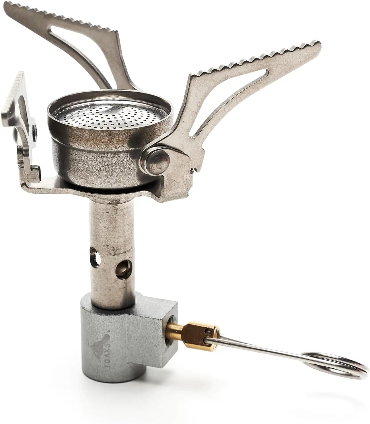 Toaks Ultralight 48g Titanium Outdoor Stove - Compact & Fuel-Efficient Precision Jet Burner with Foldable Legs for Backpacking, Portable Camping Stove, Ultralight Build, Wilderness Backpacking Stoves