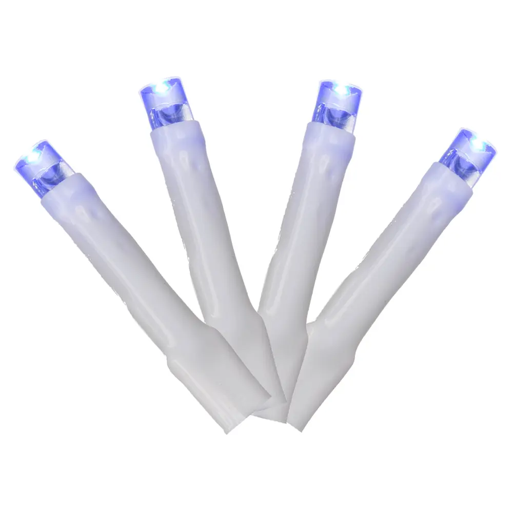 Vickerman X17W242 144 Light x 24 ft. LED Christmas Cluster Light Set with White Wire, Blue, Lighted Decorative Lights