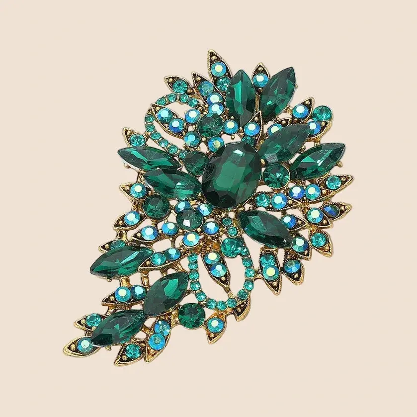 Emerald Crystal Brooch / Pendant