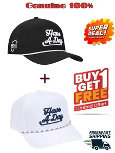 Super Deal 2-in-1 - Men's Breezy Golf Black WM Phoenix Open Have A Day Rope Adjustable Hat - Have A Day” Limited Edition 2-Pack | Breezy Summer Golf Rope Hats | Feel-Good Vibes On & Off The Course - Buy 1 Get 1 Free