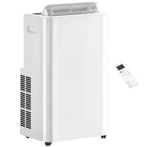 HOMCOM 12000 BTU Portable Air Conditioner with Remote Control, Free Standing AC Unit with Built-in Cool, Dehumidifier, Fan Modes for Room Up to 550 Sq.Ft., 24 Hour Timer, Window Installation Kit