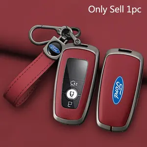 Zinc Alloy Car Key Fob Shell Case Cover Shell Holder for Ford Fusion Mustang Kuga Ecosport Explorer F-150 F-250 F-350 F-450 F-550 Raptor F150 Protector Accessories